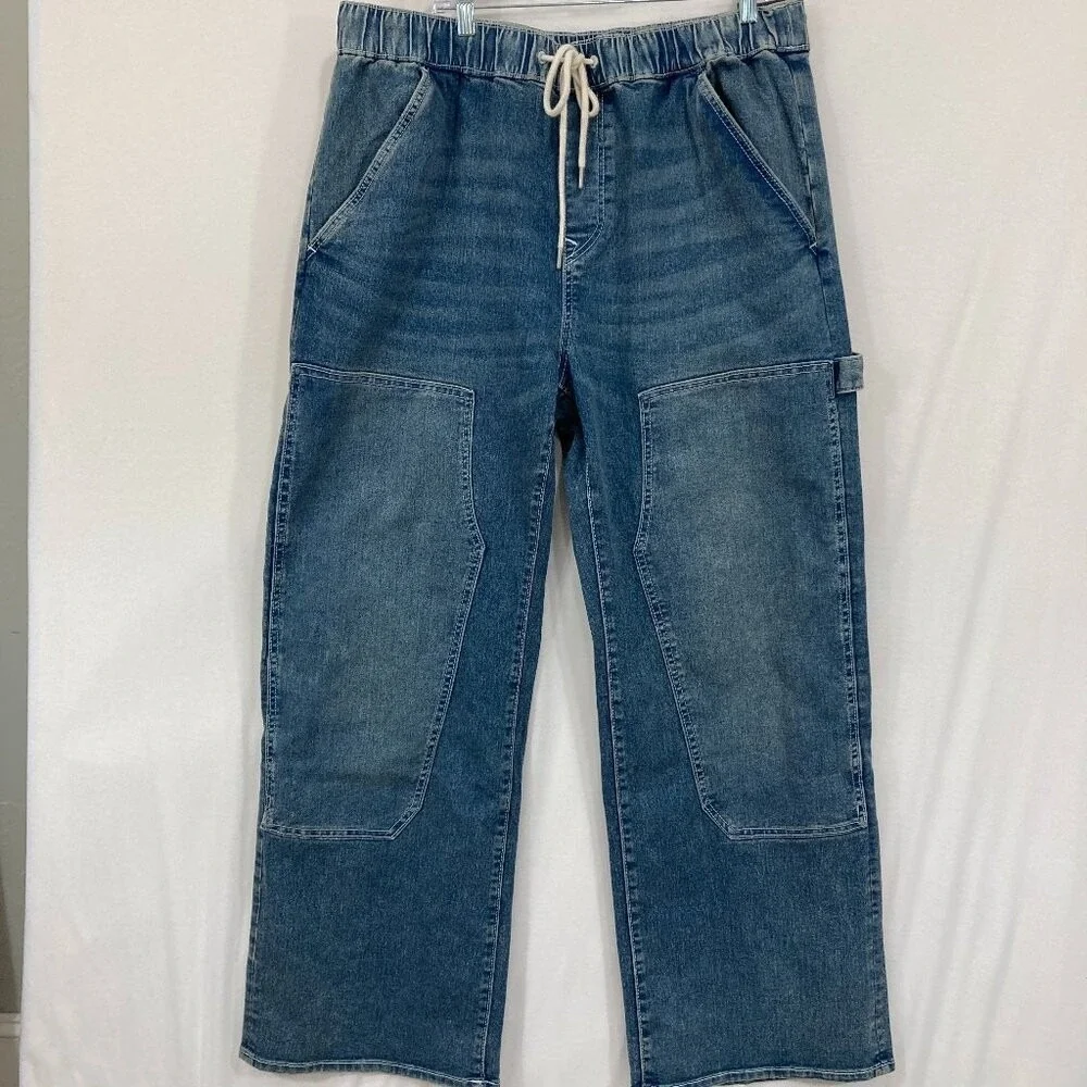 New True‎ Religion Jeans size 36 x 32 Vinny Ultra Baggy Carpenter Double Knee